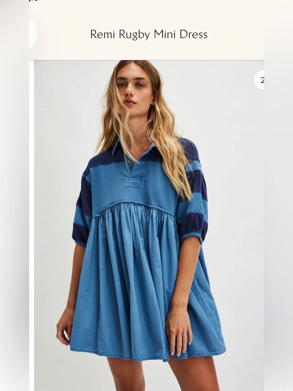 NWT Free People Remi Rugby Mini Dress Size Small